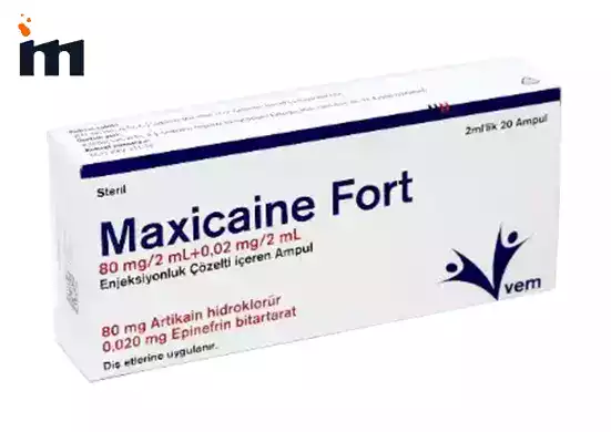 MAXİCAİNE FORT 80 mg/2 ml+0,02 mg/2 ml