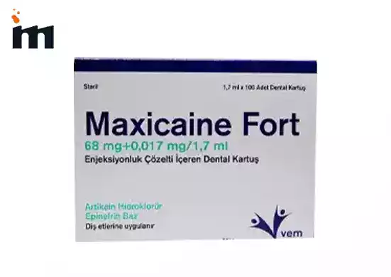 MAXİCAİNE FORT 68 mg+0,017 mg/1,7 ml